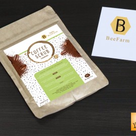 sticker coffee scrub